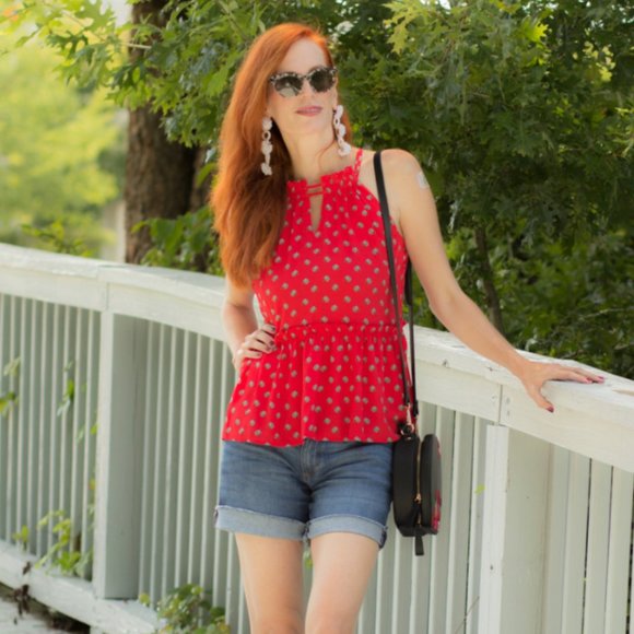 ✨HP✨LOFT Marigold Peplum Halter Tank Top - Picture 5 of 15